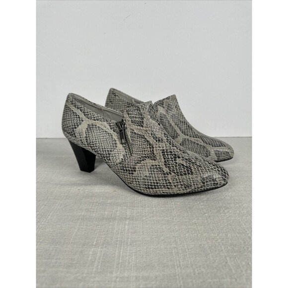 Rialto Sarina Women's High Heels Ankle Booties Sz 6.5 W‎ Block Heel Snake Print - Picture 1 of 13